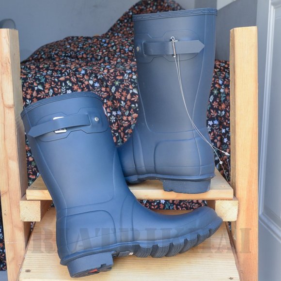 Women boots Hunter- Navy Original Short Rain Boots - Picture 5 of 8